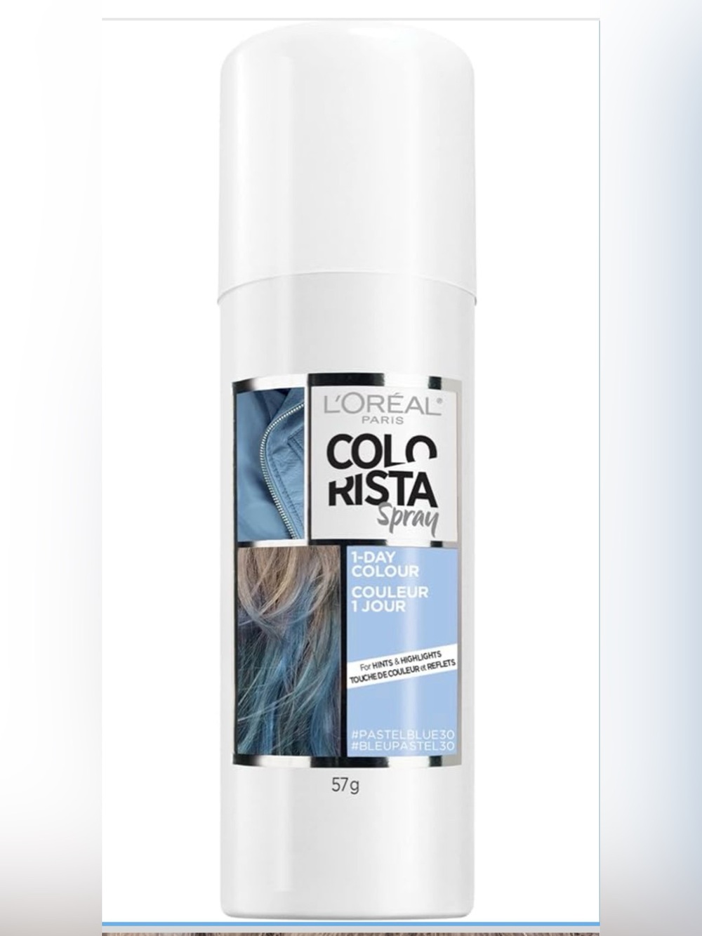 L'Oréal Paris Colorista Spray, One Day Color, Pastel Blue, 57 g